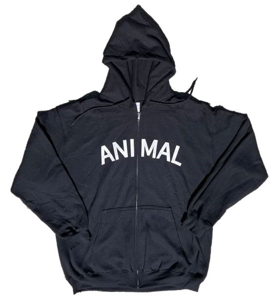 Animal Zip Hood Black