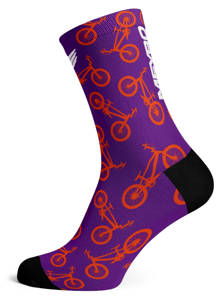Meybo Sock Ribbed Crew Sock Addict Purple
