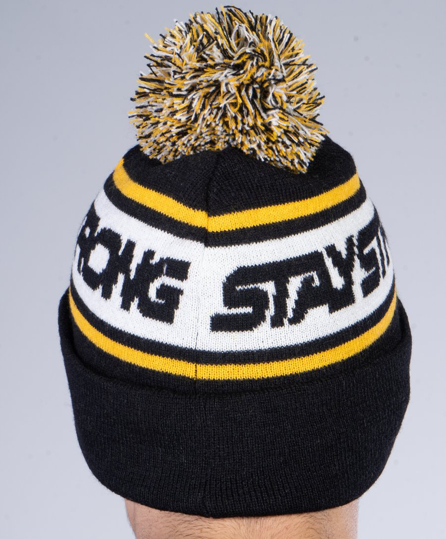 Staystrong Bobble Beanie Cuff Black-Yellow