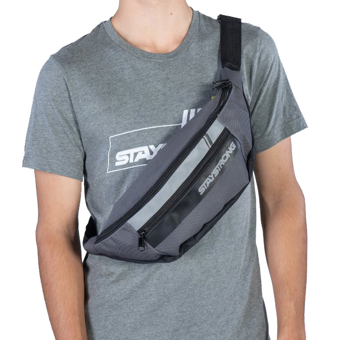Staystrong Cross Body Bag Chevron Charcoal